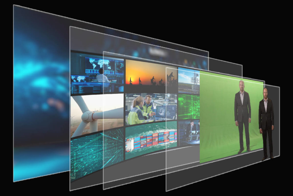 Expanded view from a multi-layered composite video